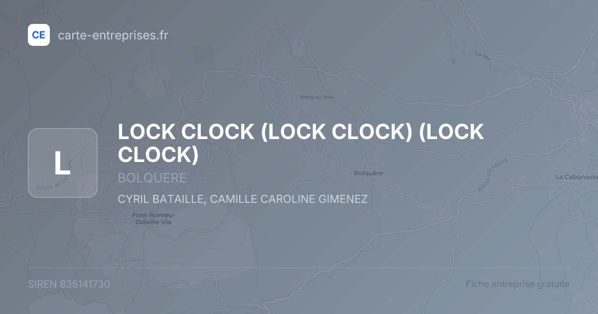 LOCK CLOCK (LOCK CLOCK) (LOCK CLOCK) — 835141730 — fiche entreprise