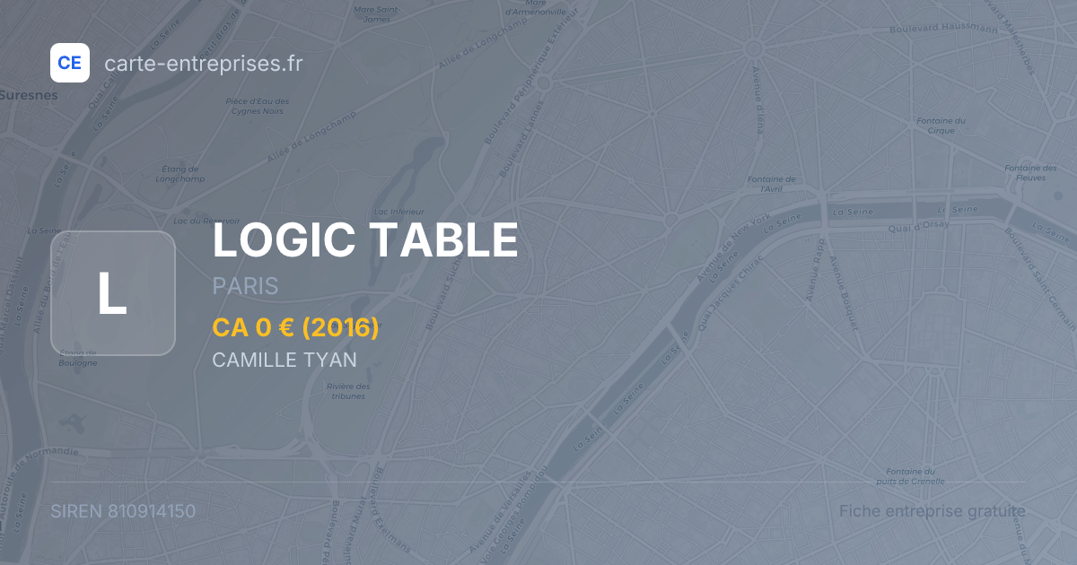 LOGIC TABLE — 810914150 — fiche entreprise