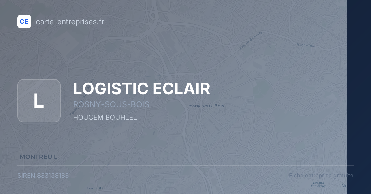 LOGISTIC ECLAIR — 833138183 — fiche entreprise