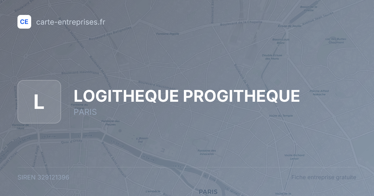 LOGITHEQUE PROGITHEQUE — 329121396 — fiche entreprise