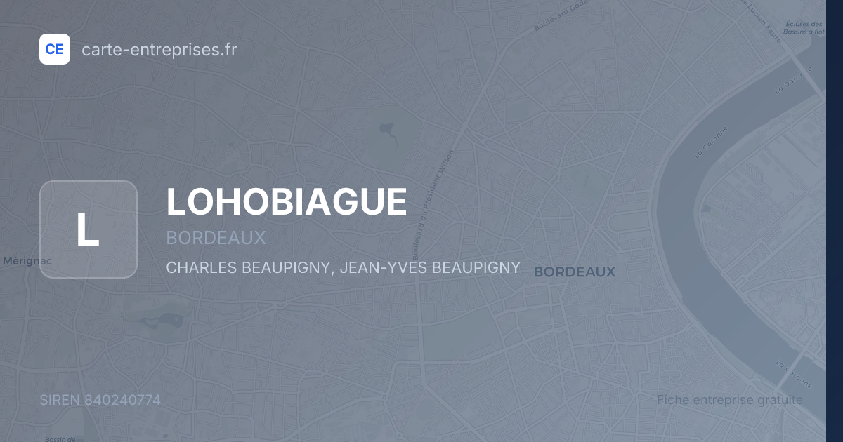LOHOBIAGUE — 840240774 — fiche entreprise