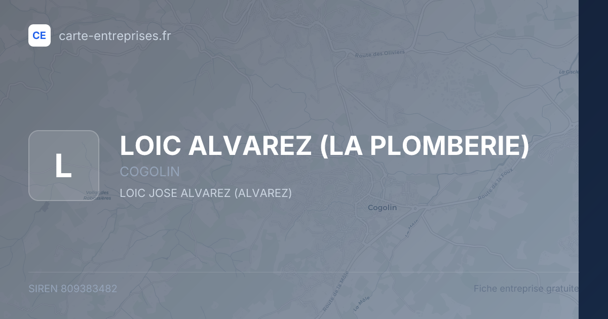 LOIC ALVAREZ (LA PLOMBERIE) — 809383482 — fiche entreprise