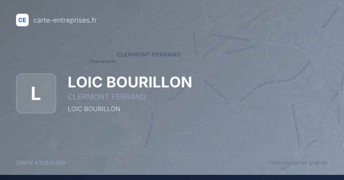 LOIC BOURILLON — 430910489 — fiche entreprise