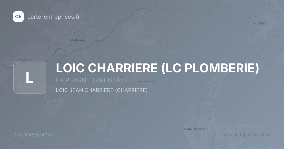 LOIC CHARRIERE (LC PLOMBERIE) — 485174957 — fiche entreprise