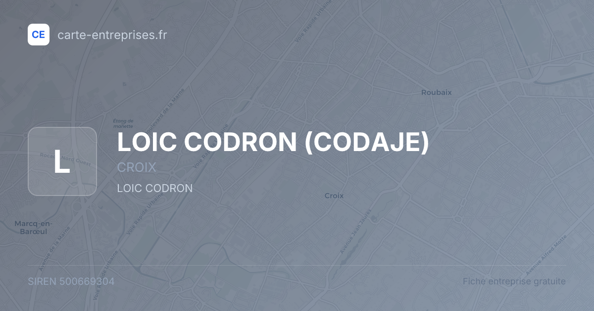 LOIC CODRON (CODAJE) — 500669304 — fiche entreprise