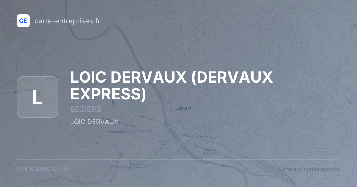 LOIC DERVAUX (DERVAUX EXPRESS) — 894947738 — fiche entreprise