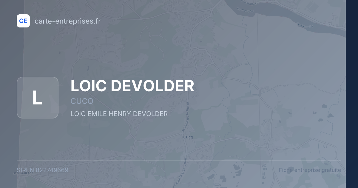 LOIC DEVOLDER — 822749669 — fiche entreprise