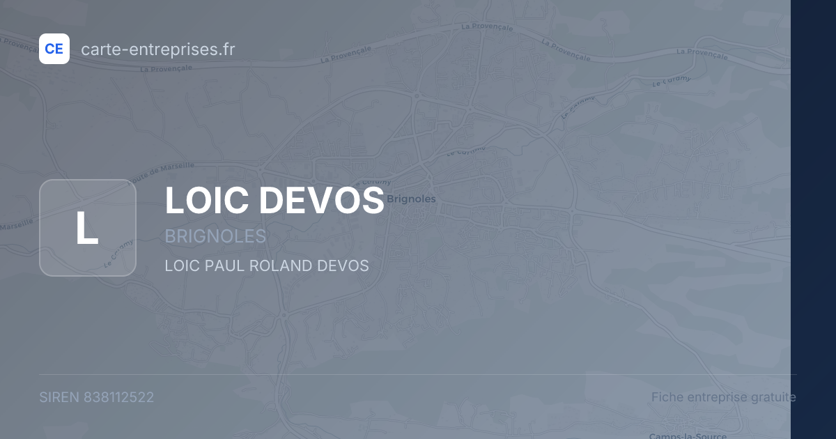 LOIC DEVOS — 838112522 — fiche entreprise