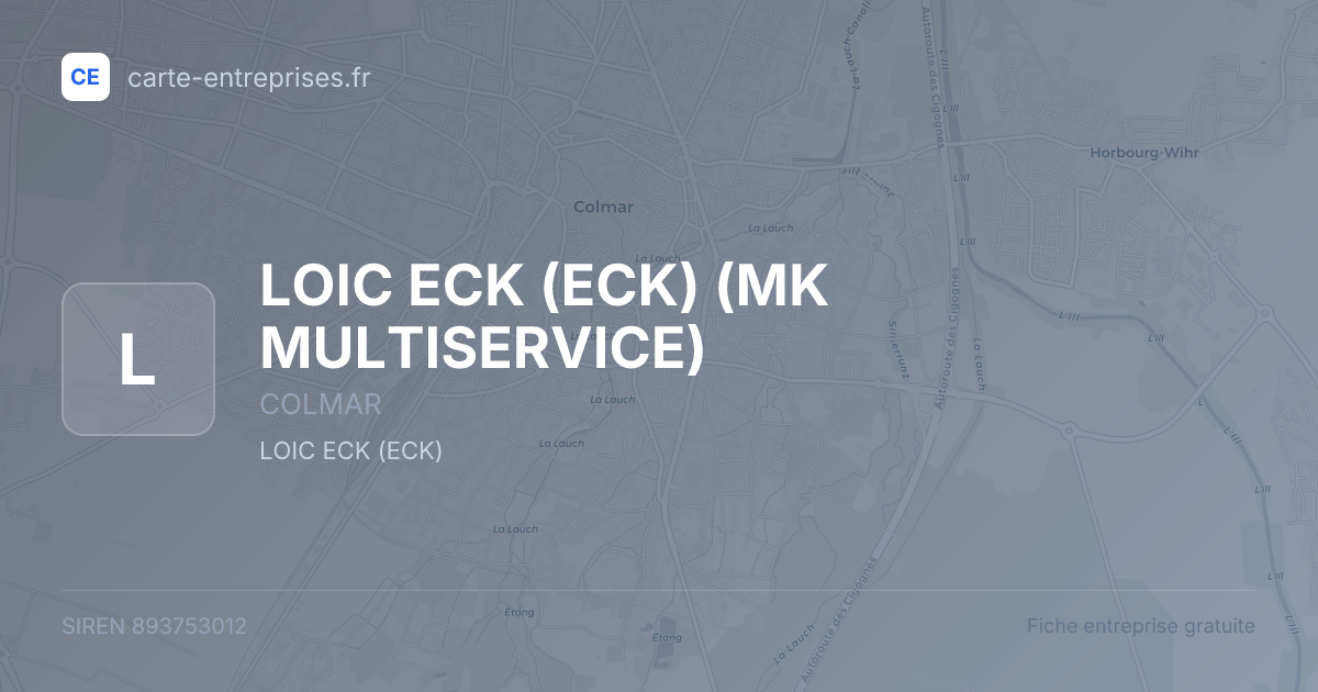 LOIC ECK (ECK) (MK MULTISERVICE) — 893753012 — fiche entreprise