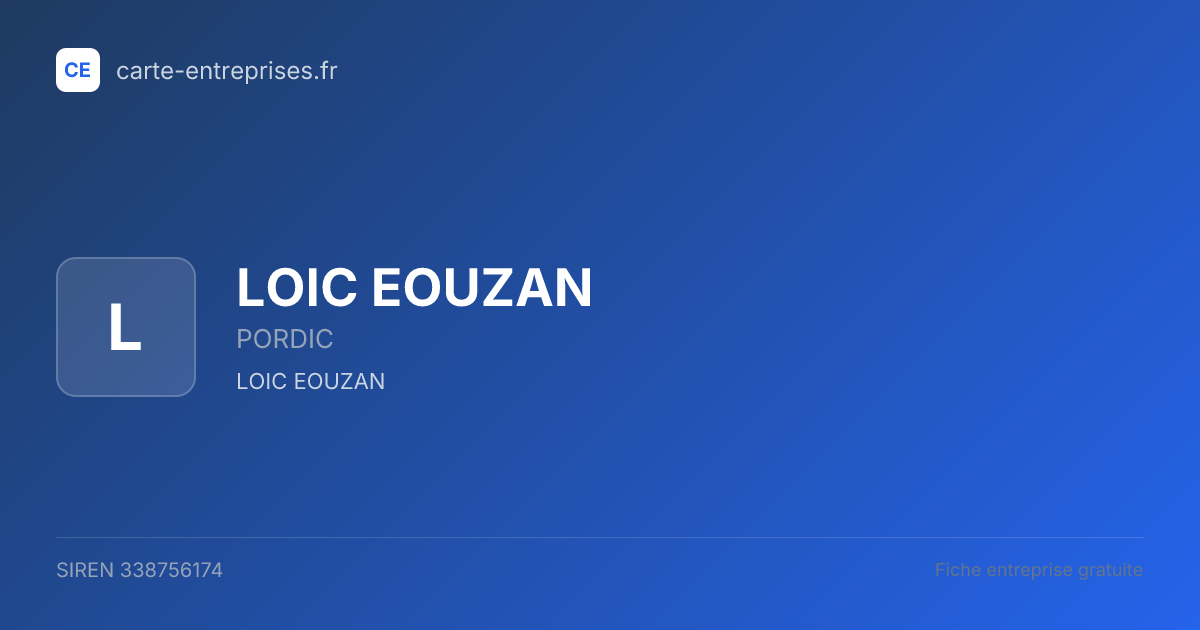 LOIC EOUZAN — 338756174 — fiche entreprise