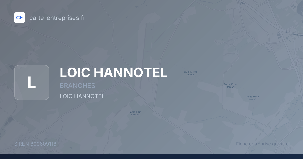 LOIC HANNOTEL — 809609118 — fiche entreprise