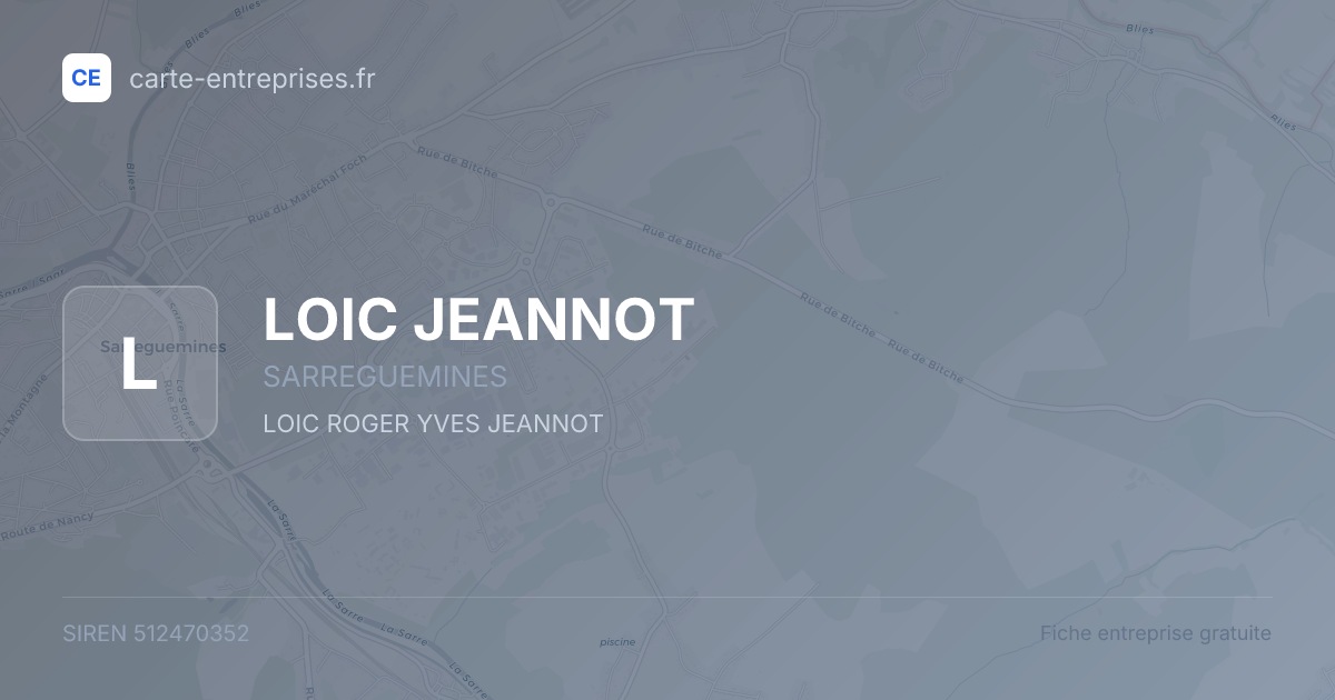 LOIC JEANNOT — 512470352 — fiche entreprise