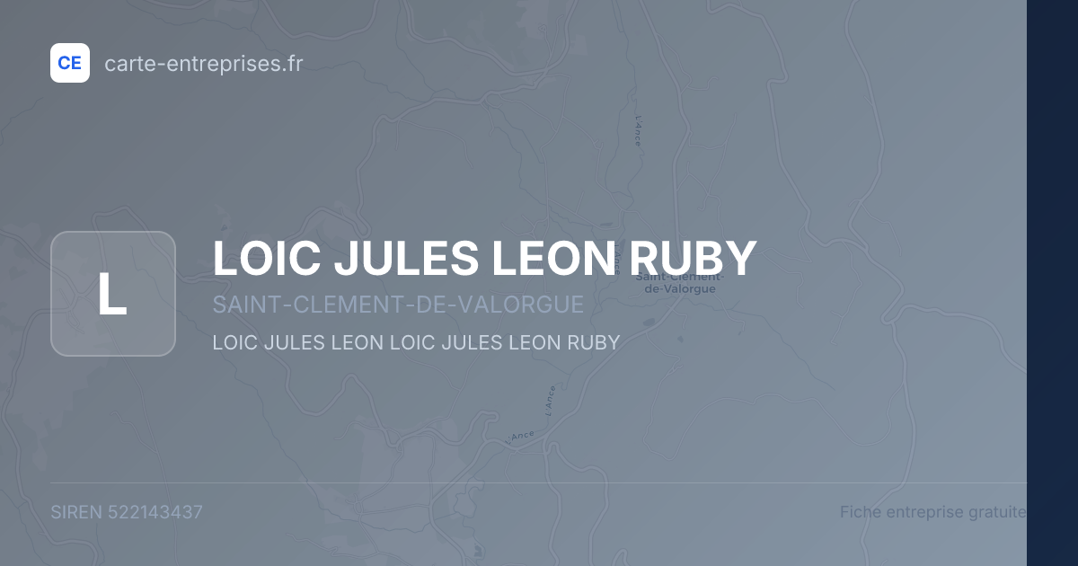 LOIC JULES LEON RUBY — 522143437 — fiche entreprise