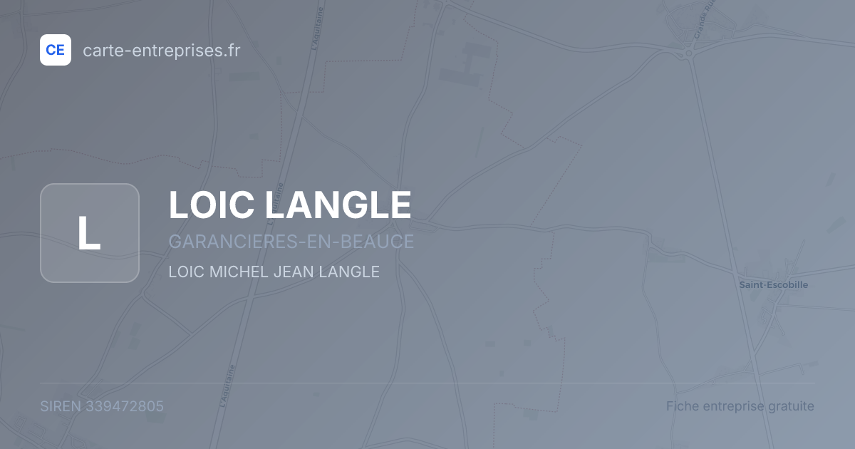 LOIC LANGLE — 339472805 — fiche entreprise