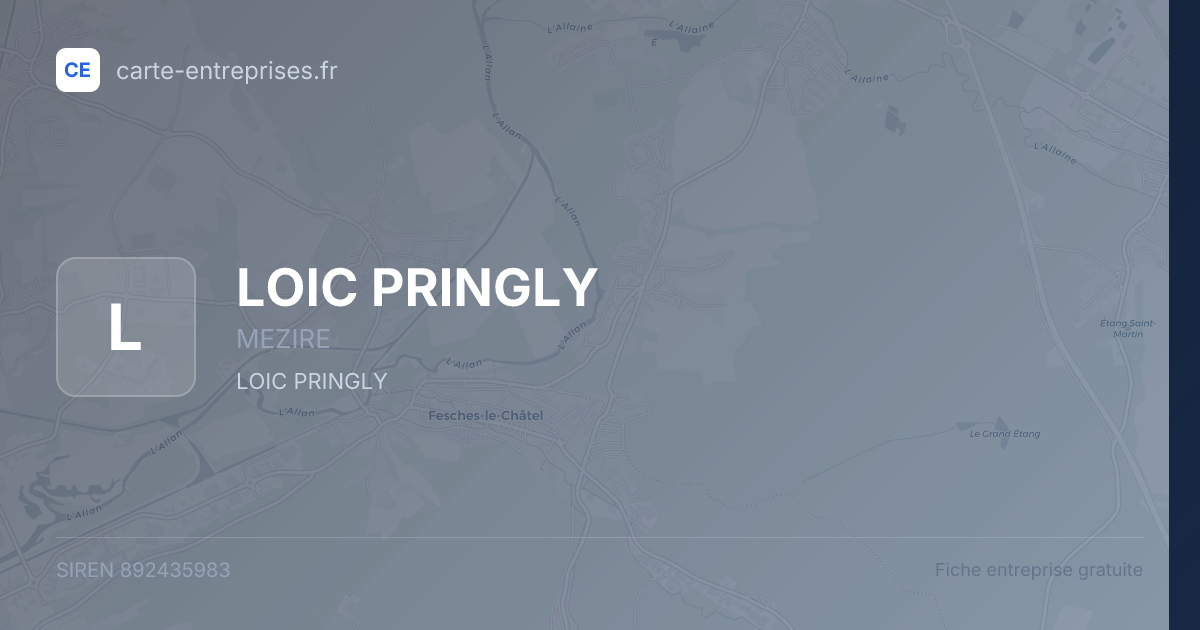 LOIC PRINGLY — 892435983 — fiche entreprise