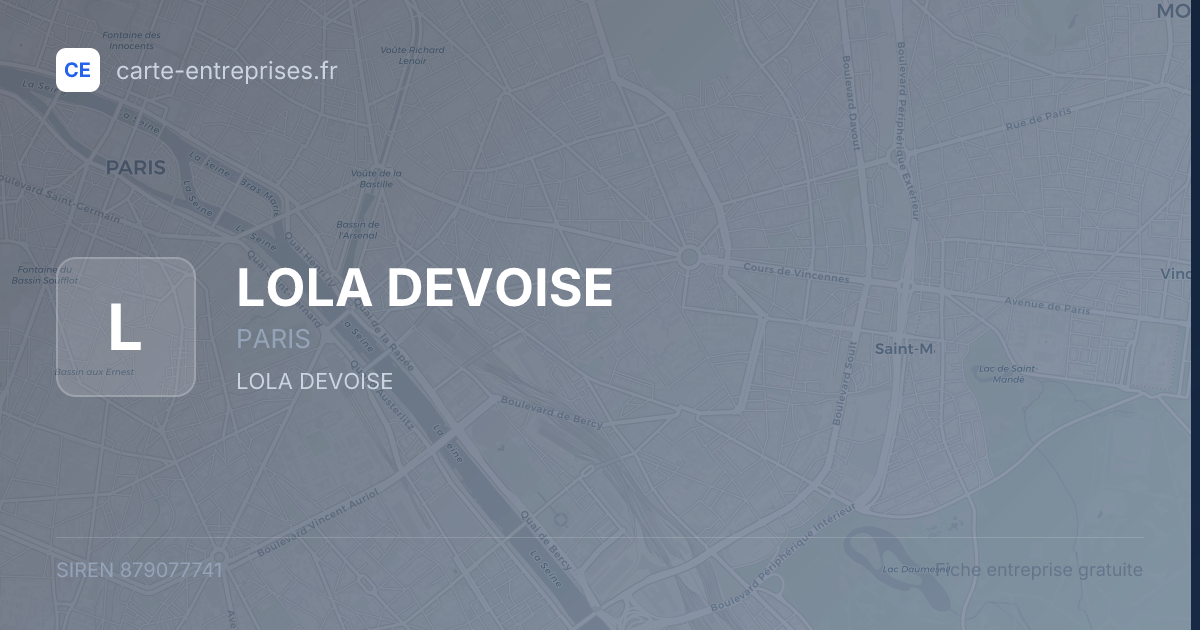 LOLA DEVOISE — 879077741 — fiche entreprise