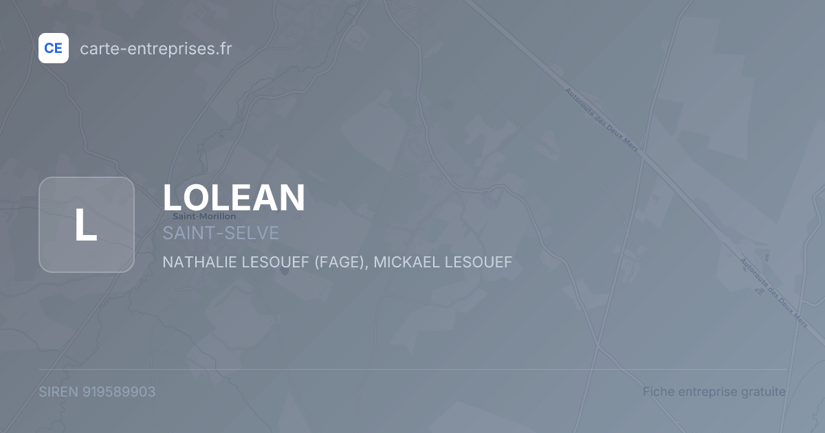 LOLEAN — 919589903 — fiche entreprise