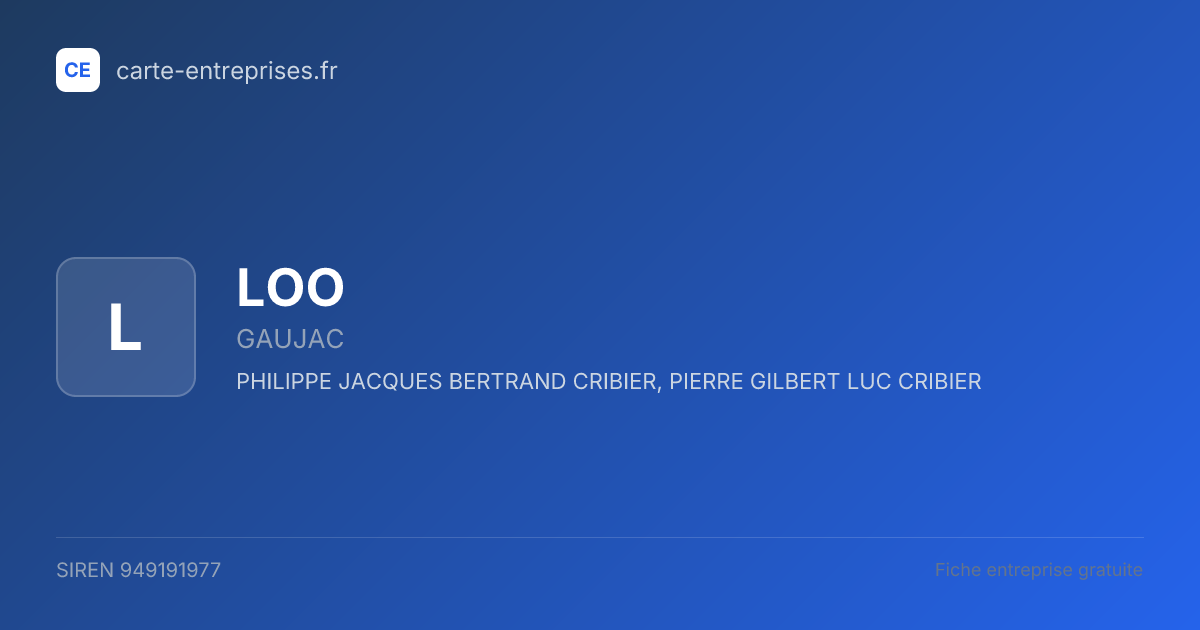 LOO — 949191977 — fiche entreprise
