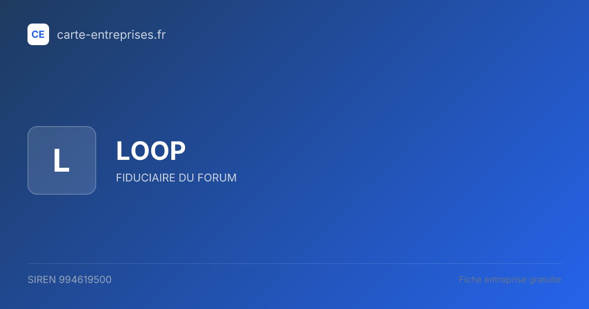 LOOP — 994619500 — fiche entreprise