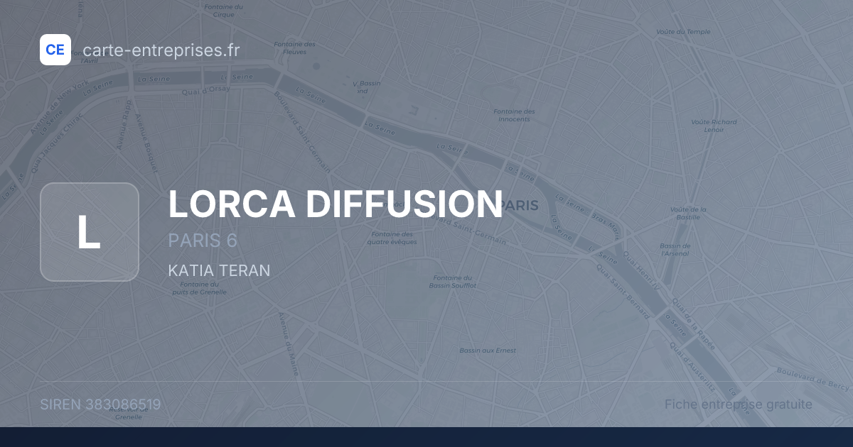 LORCA DIFFUSION — 383086519 — fiche entreprise
