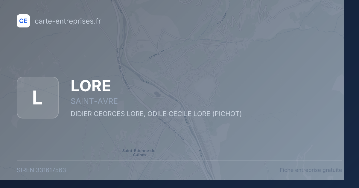 LORE — 331617563 — fiche entreprise