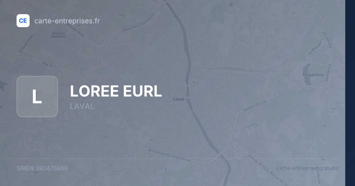 LOREE EURL — 392476958 — fiche entreprise
