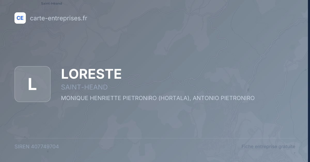 LORESTE — 407749704 — fiche entreprise