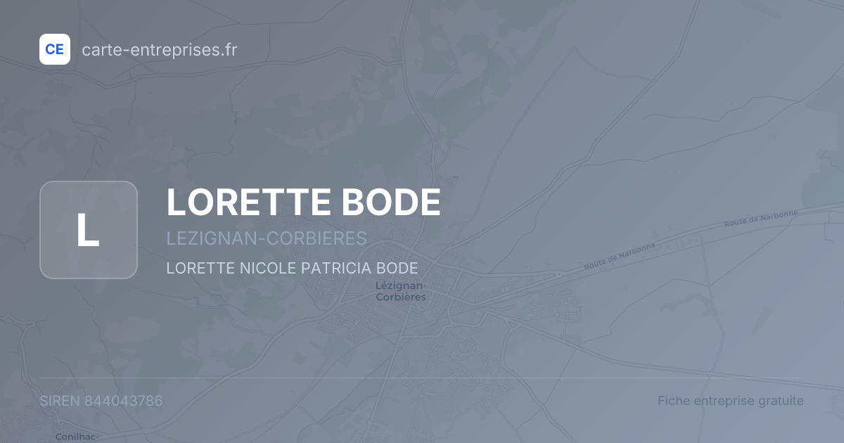 LORETTE BODE — 844043786 — fiche entreprise