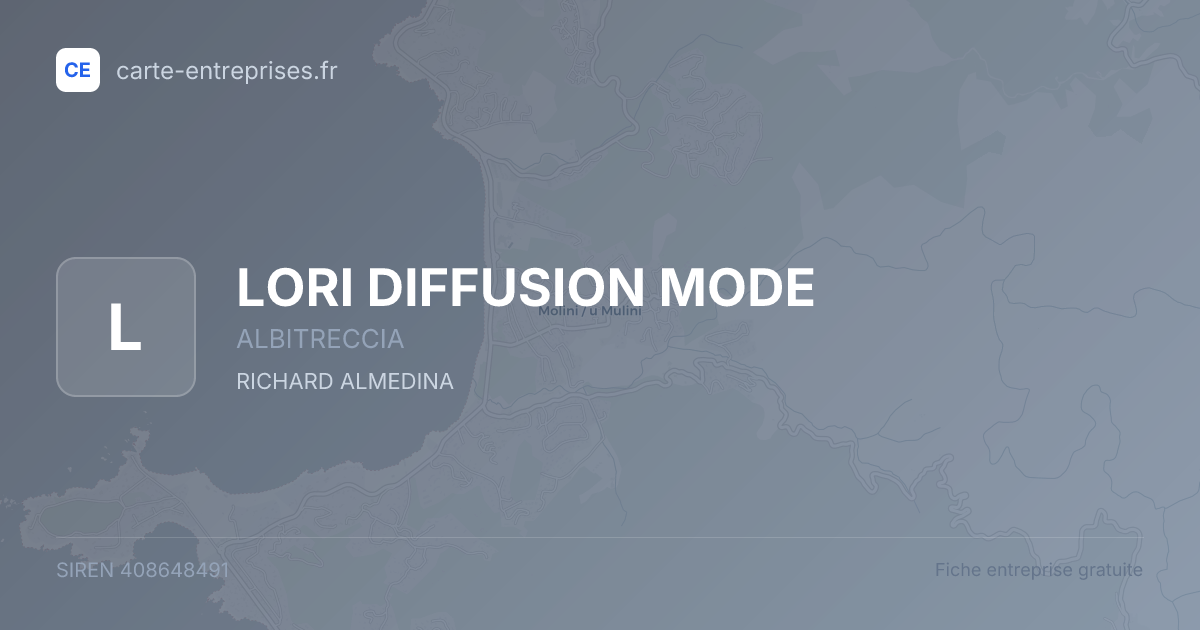 LORI DIFFUSION MODE — 408648491 — fiche entreprise