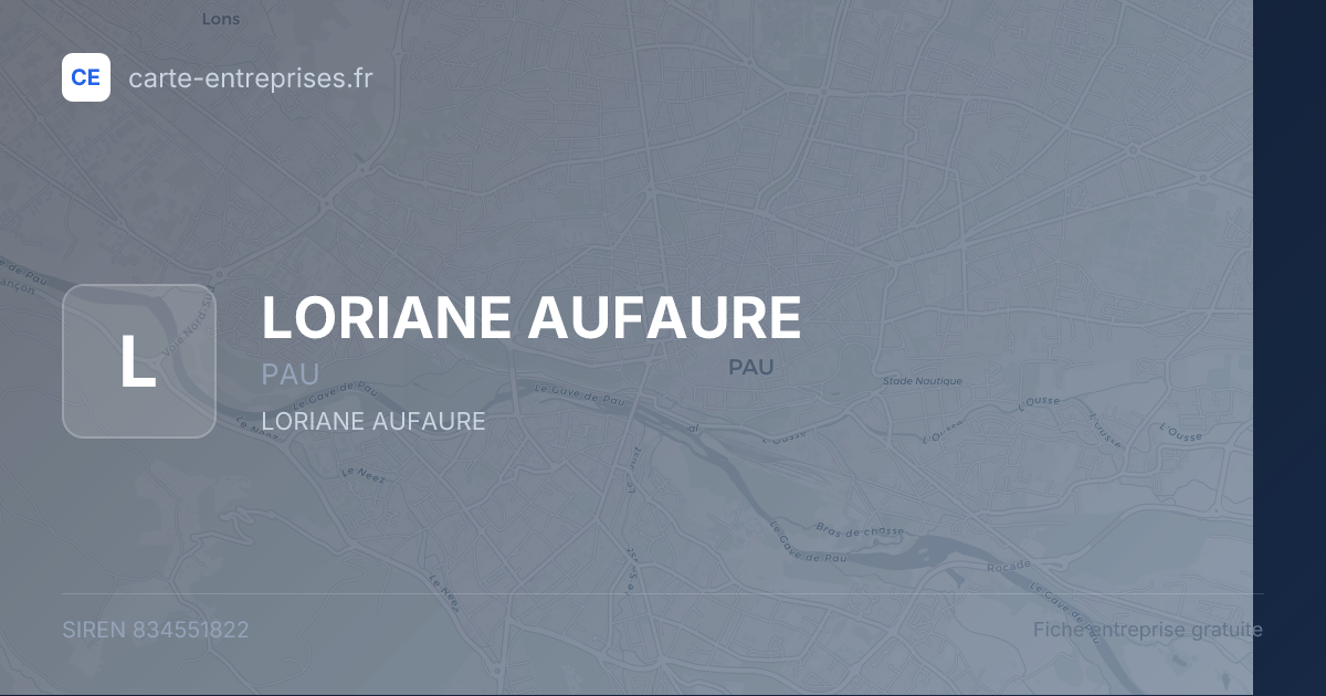 LORIANE AUFAURE — 834551822 — fiche entreprise