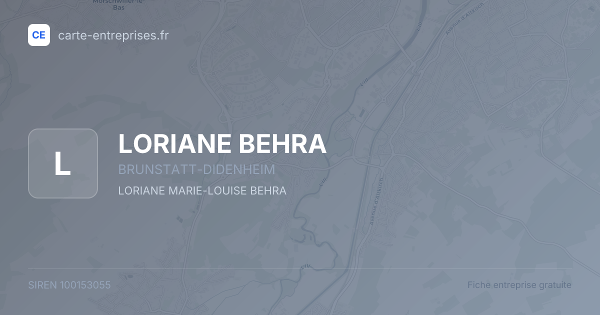 LORIANE BEHRA — 100153055 — fiche entreprise