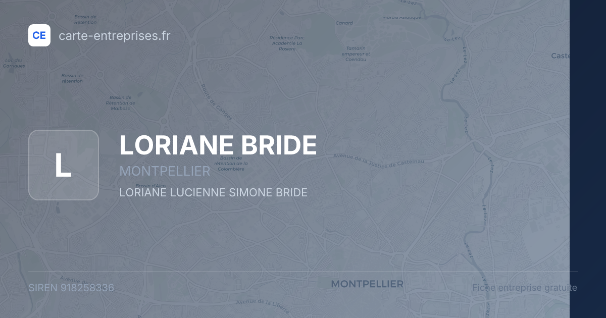 LORIANE BRIDE — 918258336 — fiche entreprise