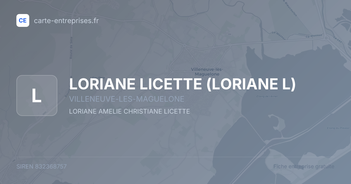 LORIANE LICETTE (LORIANE L) — 832368757 — fiche entreprise