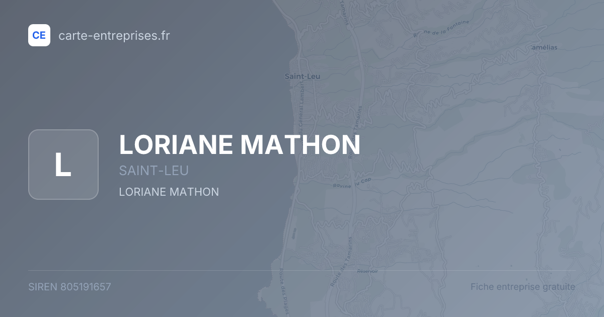 LORIANE MATHON — 805191657 — fiche entreprise