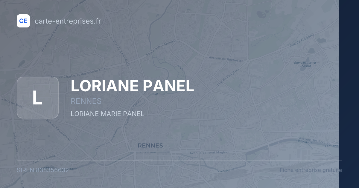 LORIANE PANEL — 838356632 — fiche entreprise
