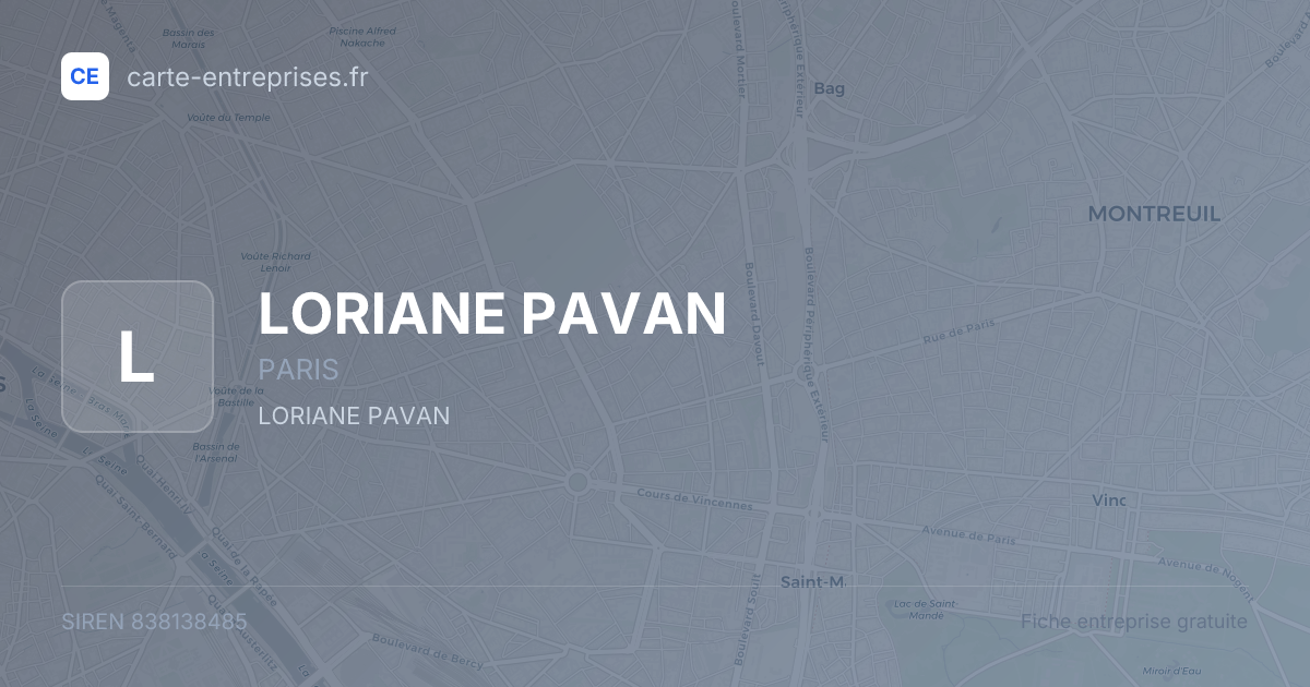 LORIANE PAVAN — 838138485 — fiche entreprise