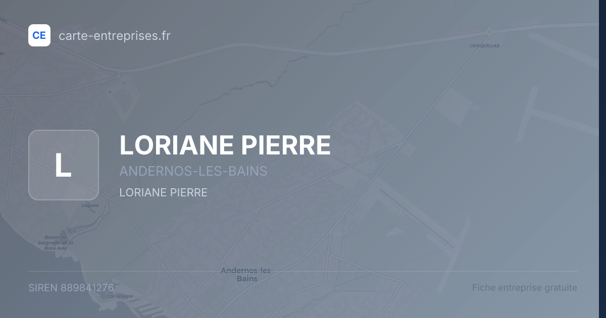LORIANE PIERRE — 889841276 — fiche entreprise