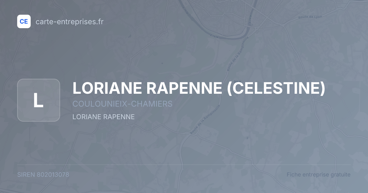 LORIANE RAPENNE (CELESTINE) — 802013078 — fiche entreprise