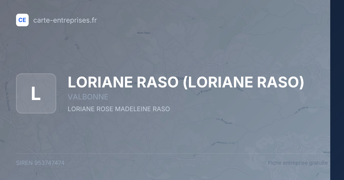 LORIANE RASO — 953747474 — fiche entreprise