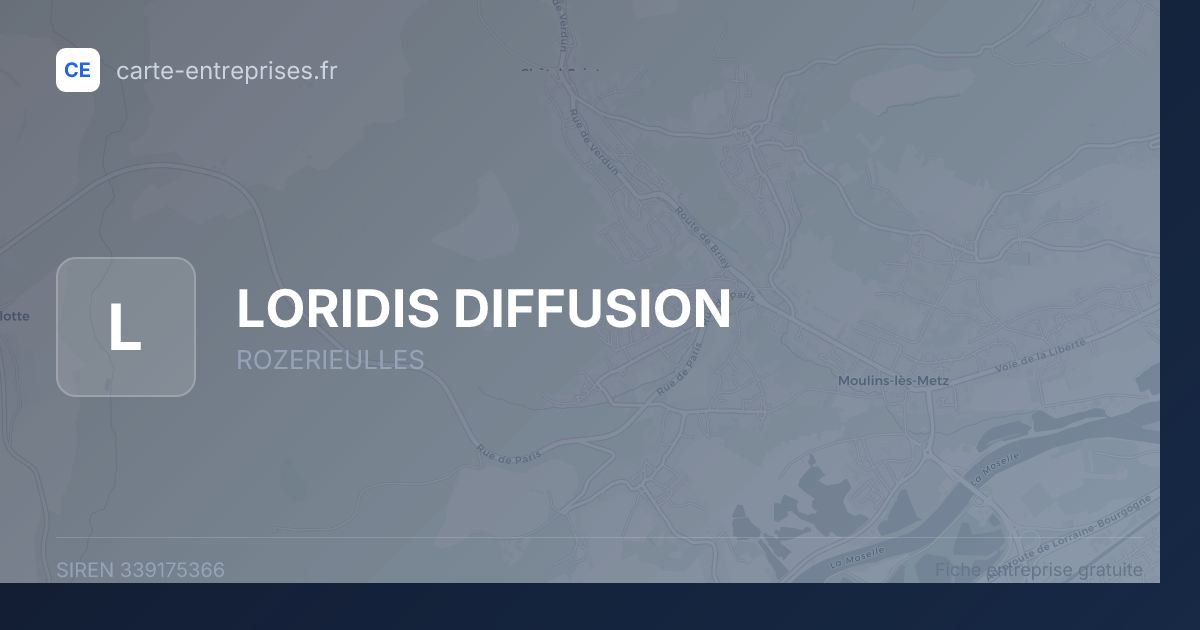 LORIDIS DIFFUSION — 339175366 — fiche entreprise