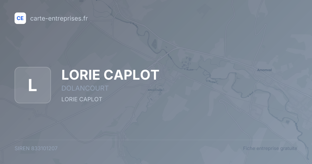 LORIE CAPLOT — 833101207 — fiche entreprise
