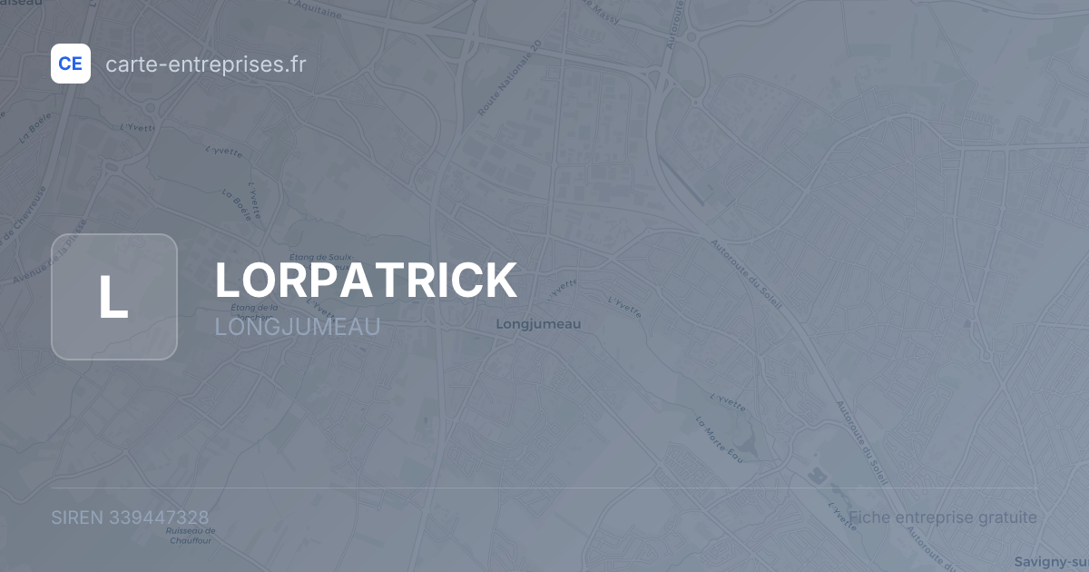 LORPATRICK — 339447328 — fiche entreprise