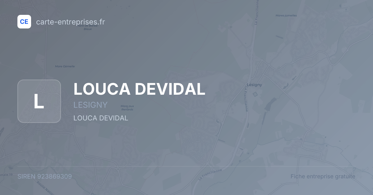 LOUCA DEVIDAL — 923869309 — fiche entreprise