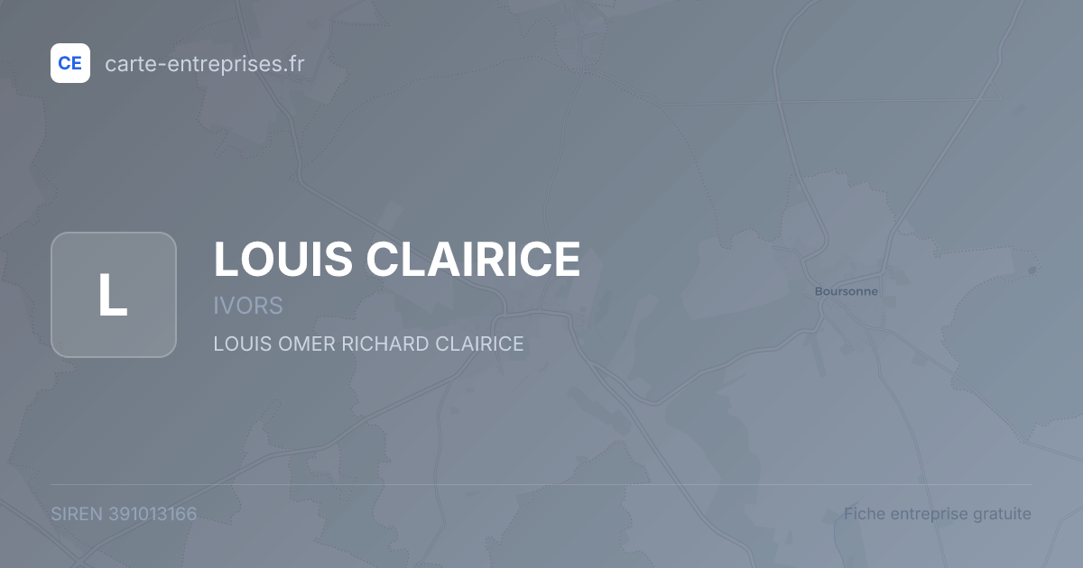 LOUIS CLAIRICE — 391013166 — fiche entreprise