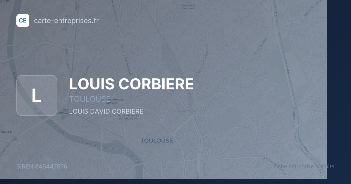 LOUIS CORBIERE — 848447876 — fiche entreprise