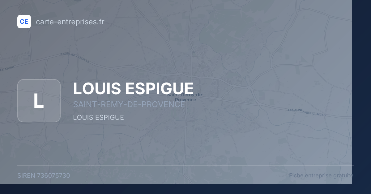 LOUIS ESPIGUE — 736075730 — fiche entreprise