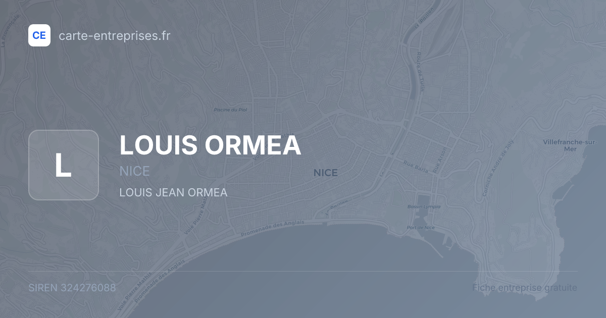 LOUIS ORMEA — 324276088 — fiche entreprise