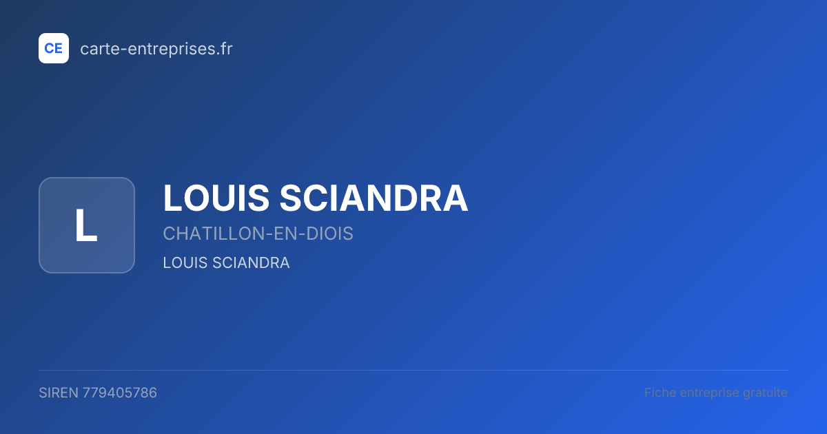 LOUIS SCIANDRA — 779405786 — fiche entreprise