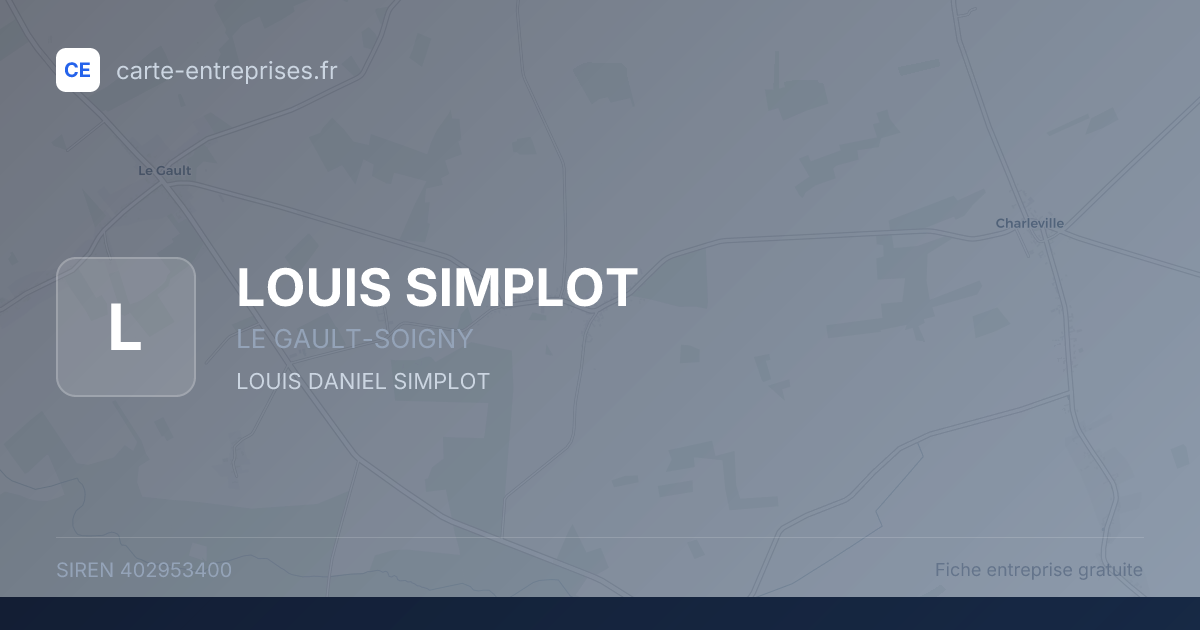 LOUIS SIMPLOT — 402953400 — fiche entreprise