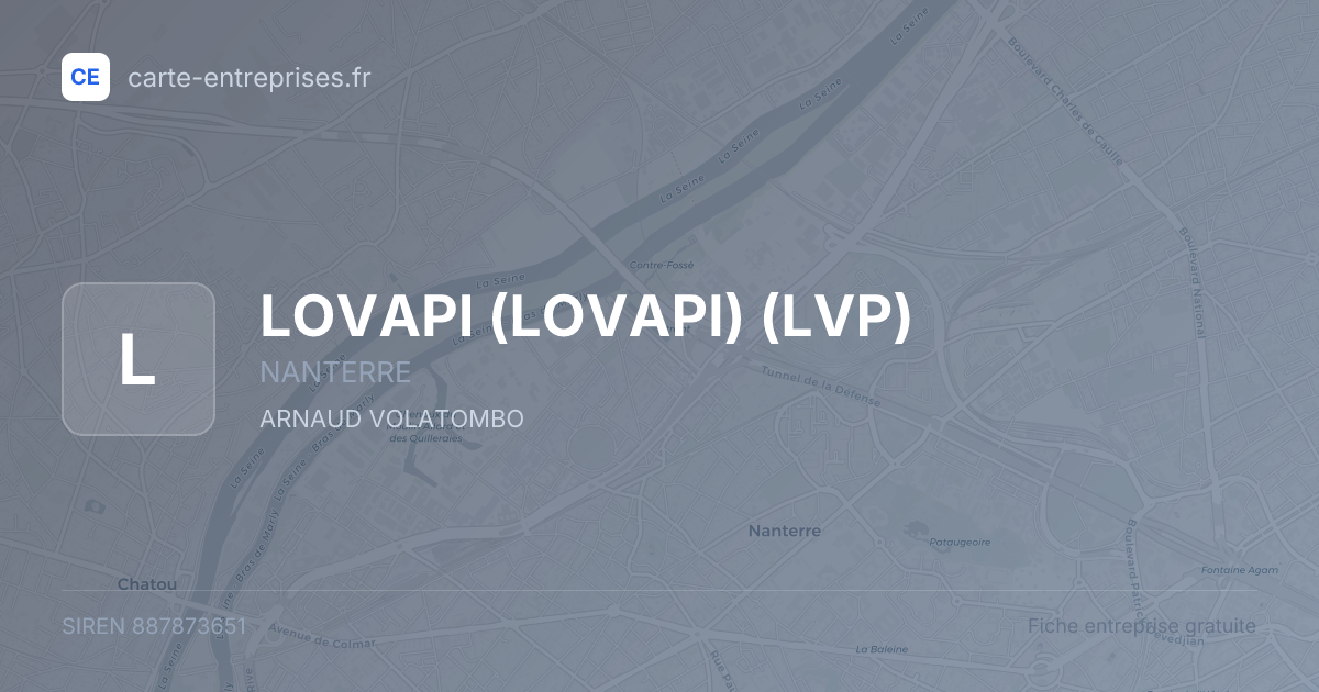 LOVAPI (LOVAPI) (LVP) — 887873651 — fiche entreprise